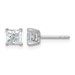 14kw 1ct Cert Lab Grown Dia VS+ F+ Princess Comp 4 Prong Stud Earrings
