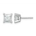 14kw 2ct Lab Grown Dia VS/SI+ G+ Princess Comp 4 Prong Stud Earrings