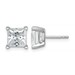 14kw 5ct Lab Grown Dia VS+ F+ Princess Comp 4 Prong Stud Earrings
