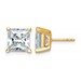 14ky 6ct Lab Grown Dia VS+ F+ Princess Comp 4 Prong Stud Earrings