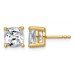 14ky 4ct Cert Lab Grown Dia VS/SI+ G+ Cushion Comp 4 Prong Stud Earrings
