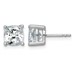 14kw 4ct Cert Lab Grown Dia VS/SI+ G+ Cushion Comp 4 Prong Stud Earrings