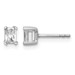 14kw 1/2ct Cert Lab Grown Dia VS/SI+ G+ Radiant Comp 4 Prong Stud Earrings