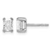 14kw 3/4ct Lab Grown Dia VS/SI+ G+ Radiant Comp 4 Prong Stud Earrings