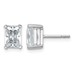 14kw 3ct Cert Lab Grown Dia VS+ F+ Radiant Comp 4 Prong Stud Earrings