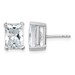 14kw 5ct Cert Lab Grown Dia VS/SI+ G+ Radiant Comp 4 Prong Stud Earrings
