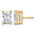 14ky 6ct Cert Lab Grown Dia VS/SI+ G+ Radiant Comp 4 Prong Stud Earrings