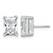 14kw 6ct Cert Lab Grown Dia VS+ F+ Radiant Comp 4 Prong Stud Earrings