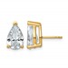 14ky 5ct Lab Grown Diamond VS/SI+ G+ Comp Pear 3 Prong Stud Earrings