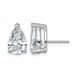 14kw 6ct Lab Grown Diamond VS+ F+ Comp Pear 3 Prong Stud Earrings