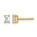 14ky 1/2ct Cert Lab Grown Dia VS+ F+ Emerald Comp 4 Prong Stud Earrings