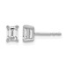 14kw 3/4ct Lab Grown Diamond VS+ F+ Emerald Comp 4 Prong Stud Earrings