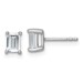 14kw 1ct Lab Grown Diamond VS+ F+ Emerald Comp 4 Prong Stud Earrings
