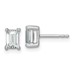 14kw 1 1/2ct Cert Lab Grown Dia VS+ F+ Emerald Comp 4 Prong Stud Earrings