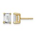 14ky 2ct Cert Lab Grown Diamond VS+ F+ Emerald Comp 4 Prong Stud Earrings