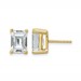 14ky 4ct Cert Lab Grown Dia VS/SI+ G+ Emerald Comp 4 Prong Stud Earrings