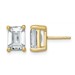14ky 5ct Cert Lab Grown Diamond VS+ F+ Emerald Comp 4 Prong Stud Earrings