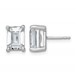14kw 5ct Cert Lab Grown Dia VS/SI+ G+ Emerald Comp 4 Prong Stud Earrings