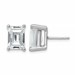 14kw 6ct Lab Grown Diamond VS+ F+ Emerald Comp 4 Prong Stud Earrings