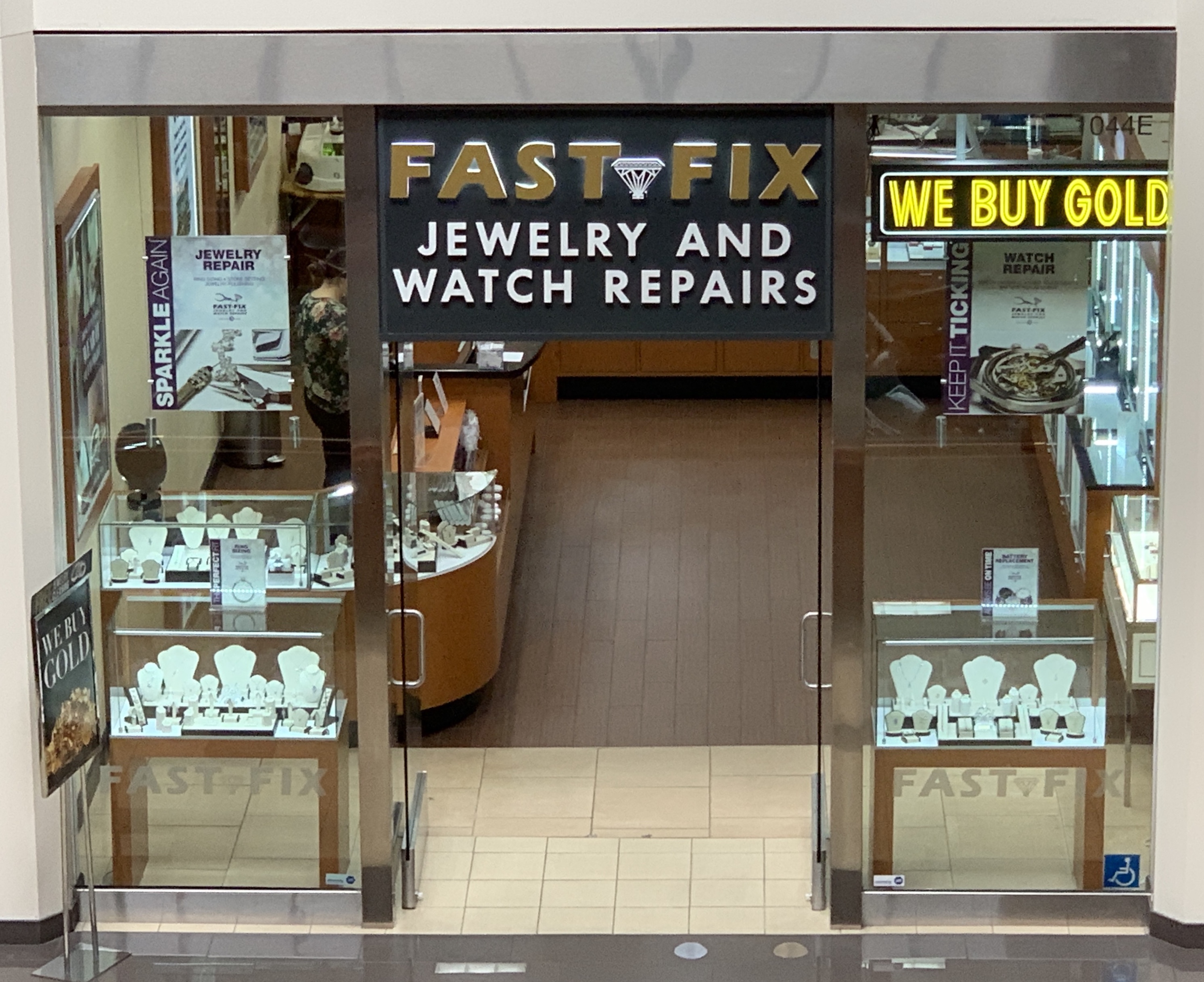 Photo of the store front of Fast-Fix Jewelry and Watch Repair in Brea Mall