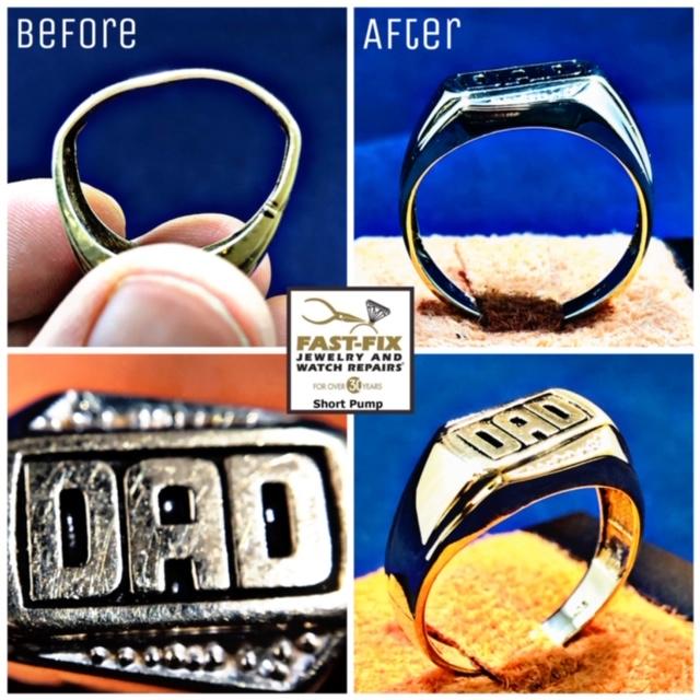 We repaired this Dad's ring which was badly bent out of shape