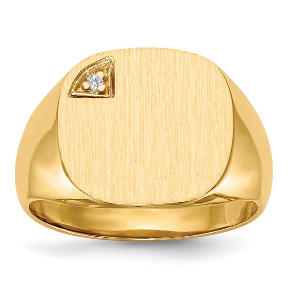 14k yellow gold segnet ring with diamond